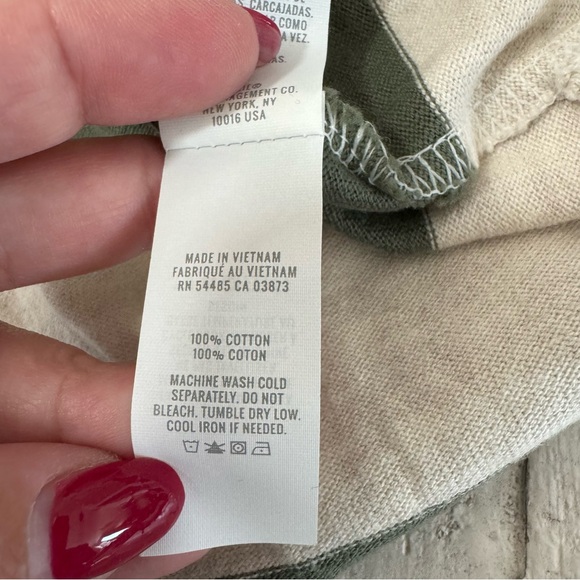 Aerie Oversized Striped Rugby Shirt NWOT size Small Cropped Olive Green - Picture 7 of 9